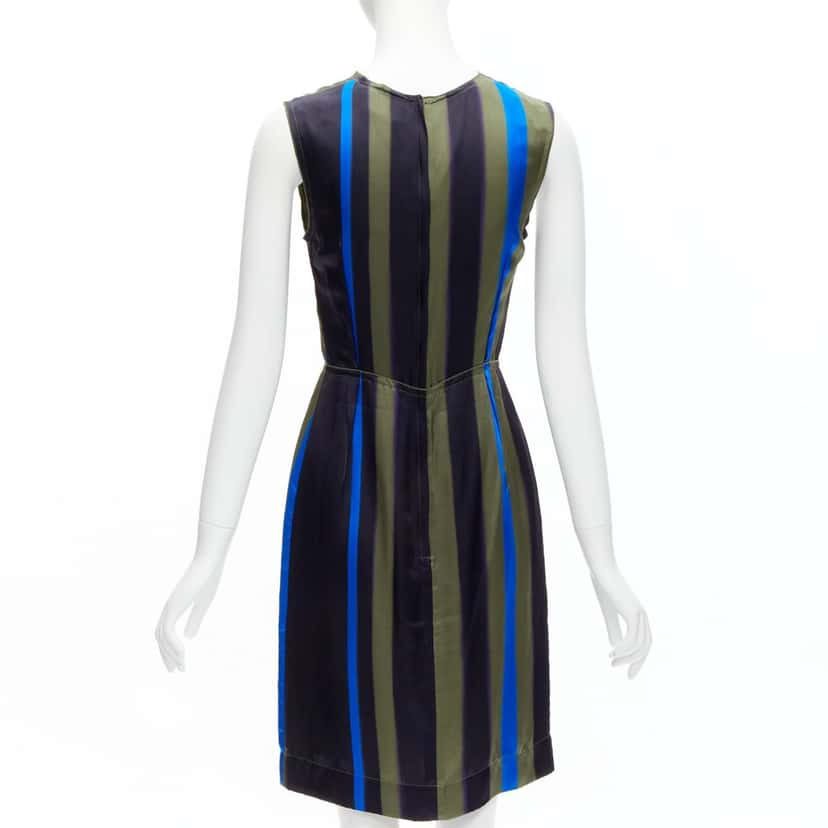 Lanvin Abstract Darts Dress MultiColor Silk Never worn - Back View