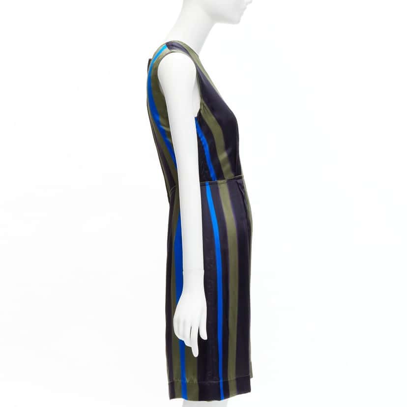 Lanvin Abstract Darts Dress MultiColor Silk Never worn - Model View