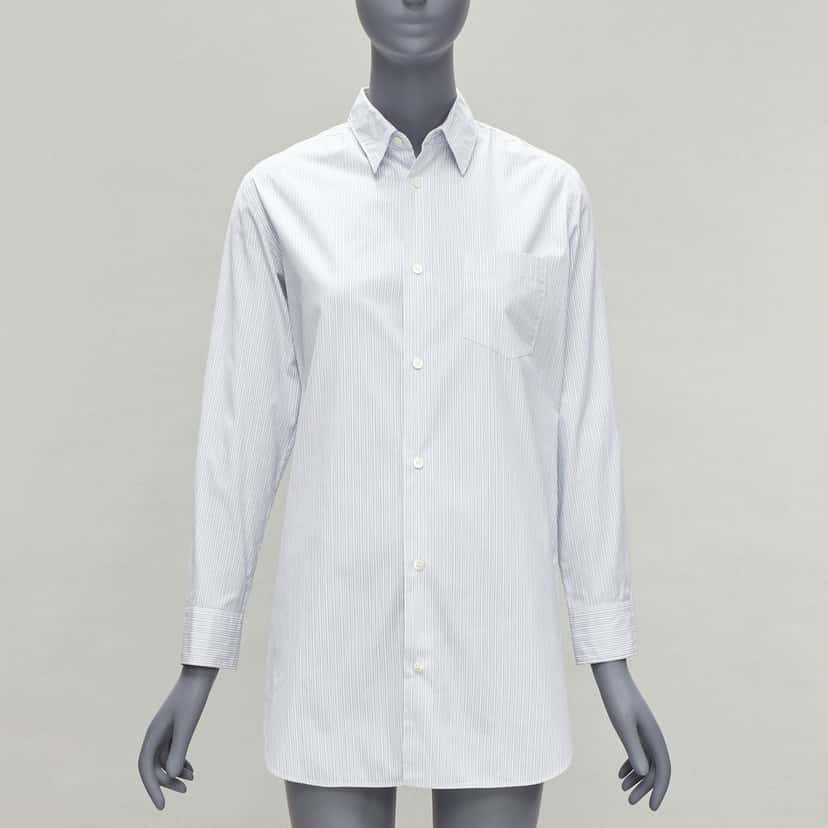 Junya Watanabe Pinstripe Split Shirt White Cotton Good condition - Inside View