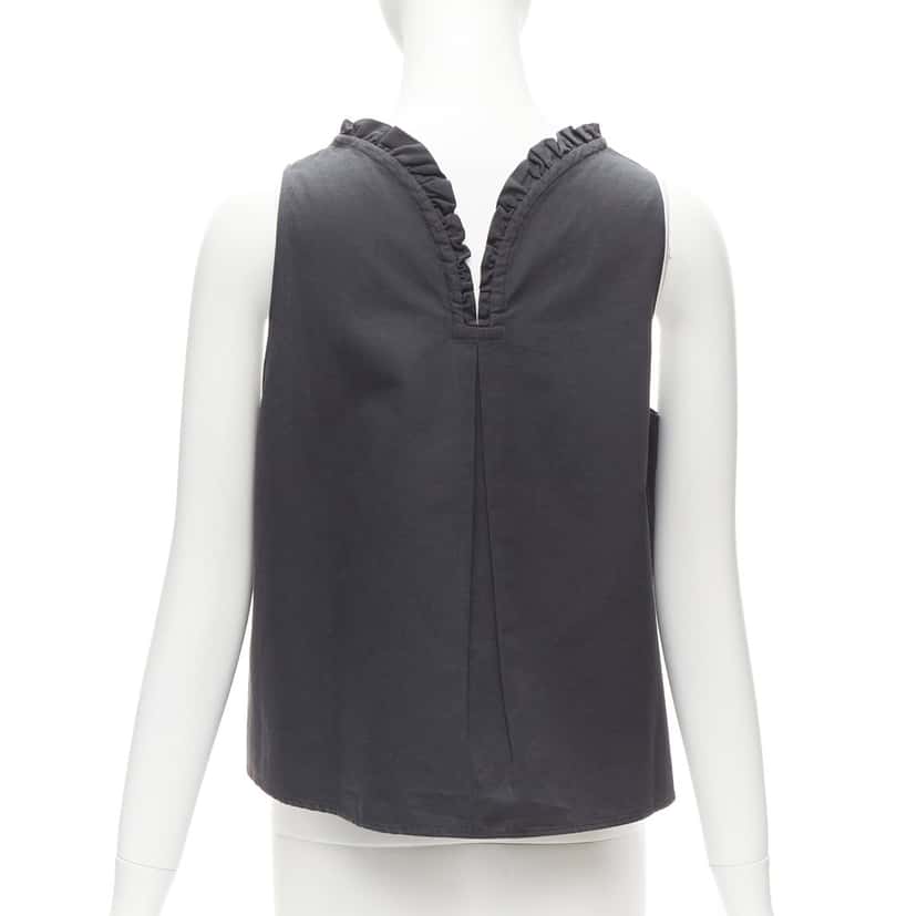 Atlantique Ascoli Ruffle Dipped Top Grey Cotton Good condition - Box View