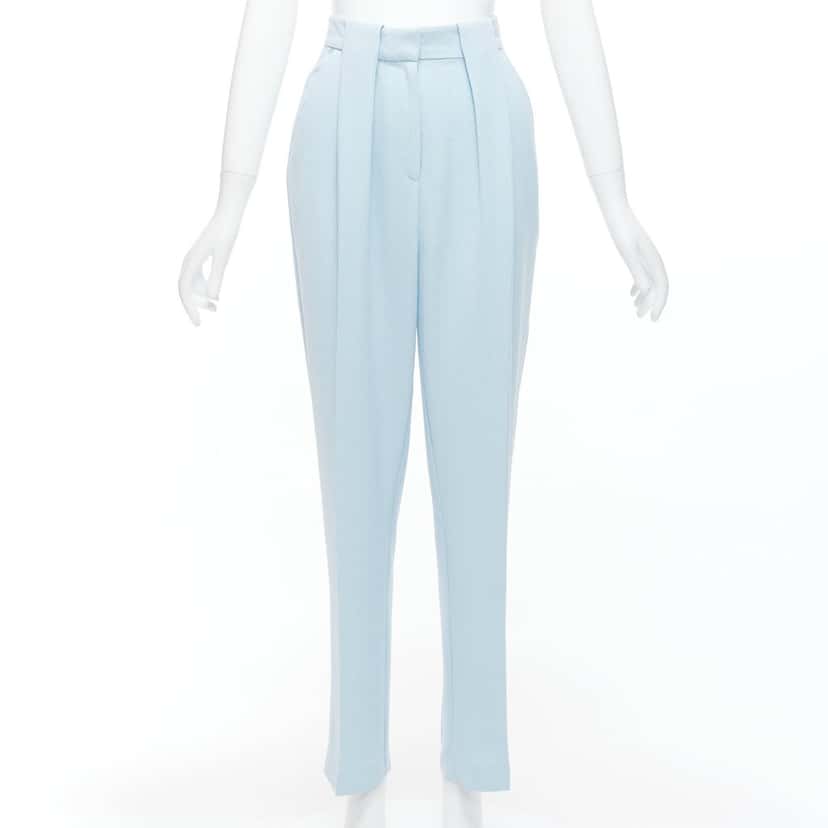 Emilia Wickstead Flared Wool Pants Blue Polyester Very good condition - Front View