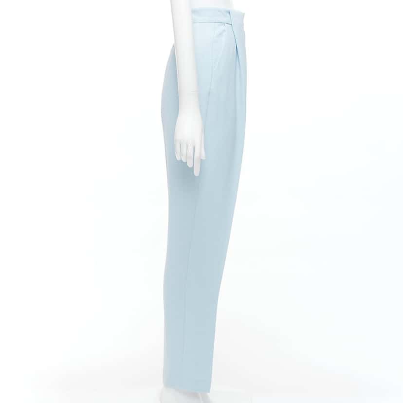 Emilia Wickstead Flared Wool Pants Blue Polyester Very good condition - Model View