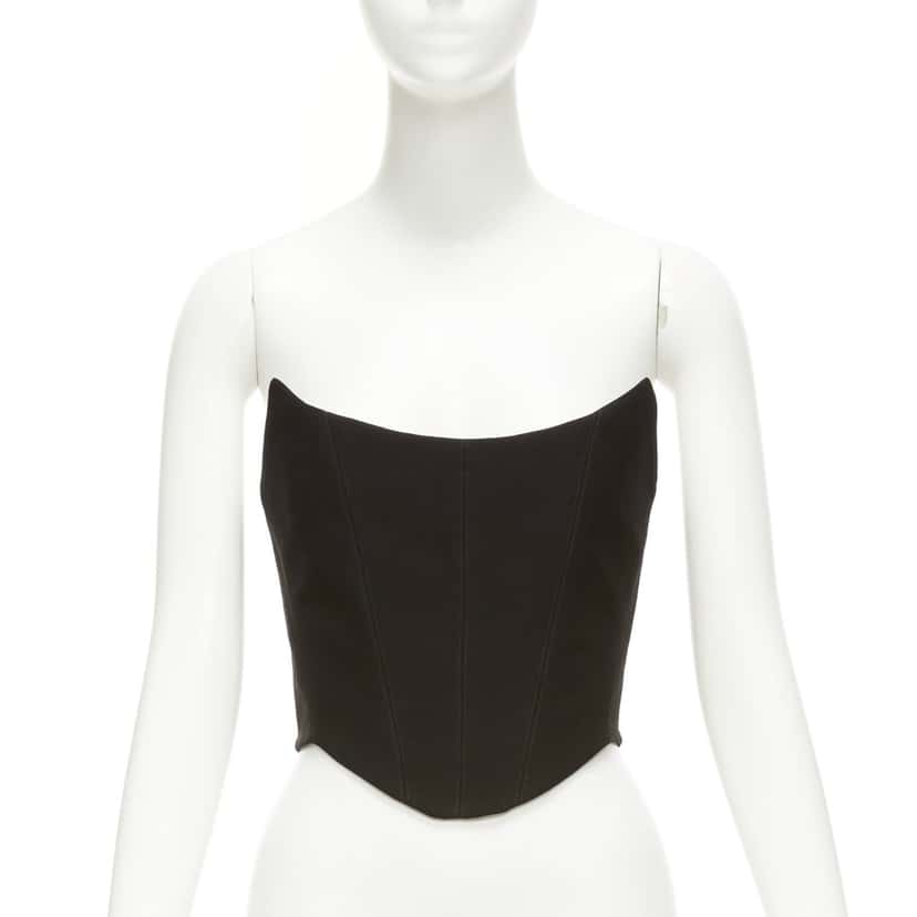 ROZIE CORSETS Boned Corset Top Black Polyester Never worn, with tag - Front View