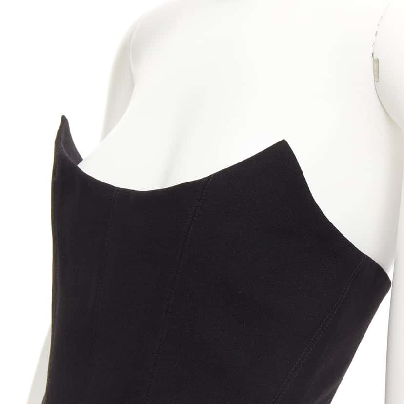 ROZIE CORSETS Boned Corset Top Black Polyester Never worn, with tag - Back View