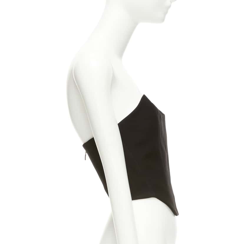 ROZIE CORSETS Boned Corset Top Black Polyester Never worn, with tag - Model View