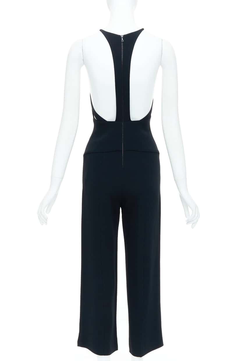 Narciso Rodriguez Black Cutout Jumpsuit Black Polyester Very good condition - Back View