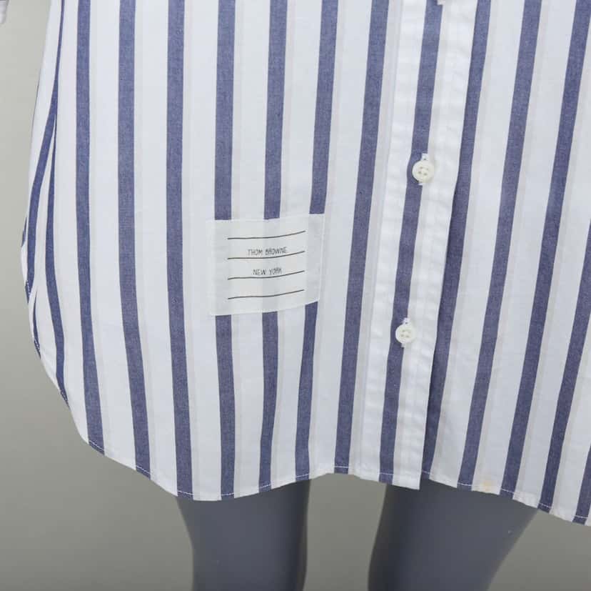 Thom Browne Stripe Shirt Dress Blue Cotton Good condition - Back View