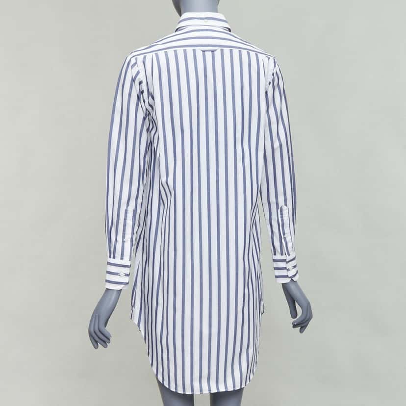 Thom Browne Stripe Shirt Dress Blue Cotton Good condition - Box View