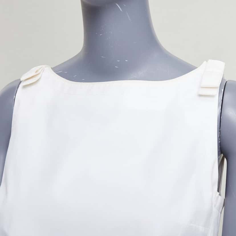 Fendi Bow Shoulder Top Beige Cotton Fair condition - Back View