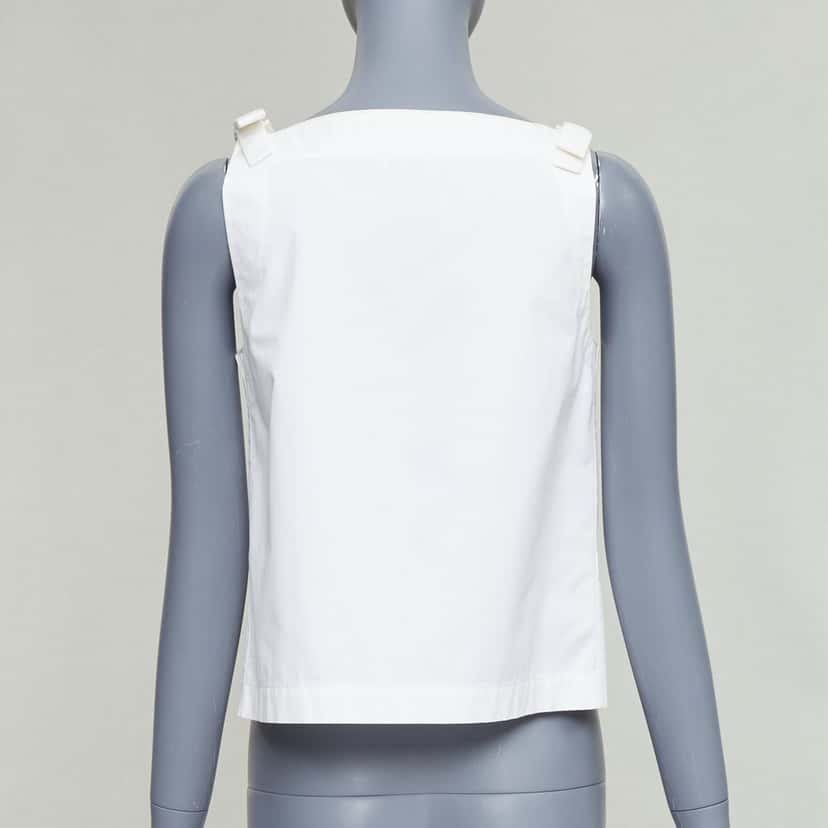 Fendi Bow Shoulder Top Beige Cotton Fair condition - Box View