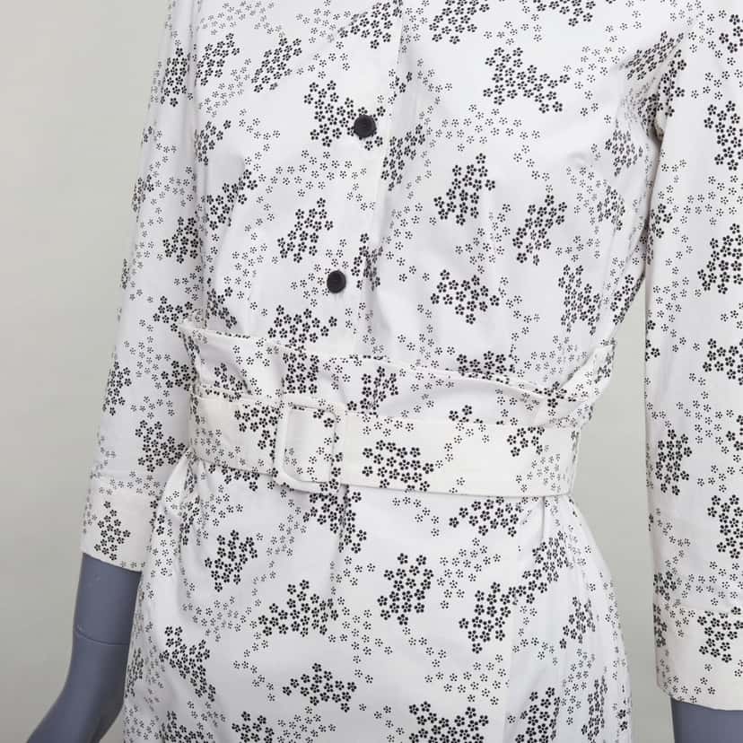 Bottega Veneta Floral Wrap Dress Beige Cotton Good condition - Back View