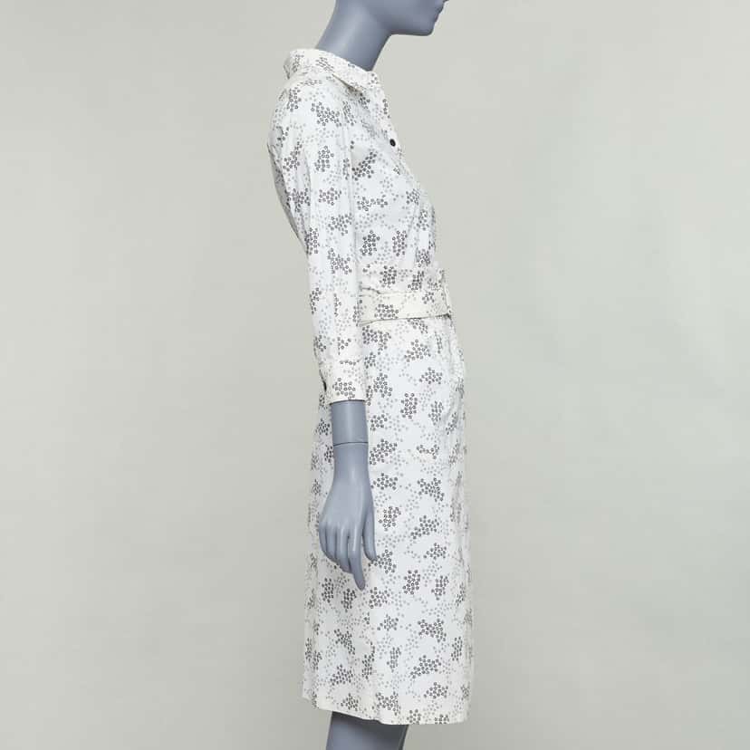 Bottega Veneta Floral Wrap Dress Beige Cotton Good condition - Model View