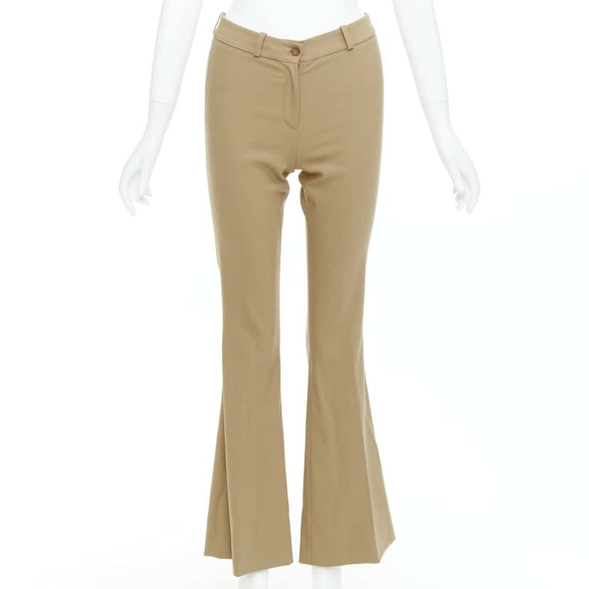 Michael Kors Wool Flared Pants Khaki Wool Very good condition - Front View
