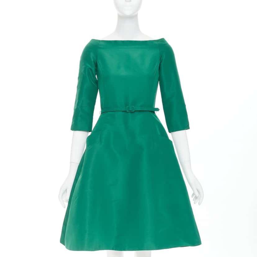 Oscar de la Renta Product Green Silk Very good condition - Front View
