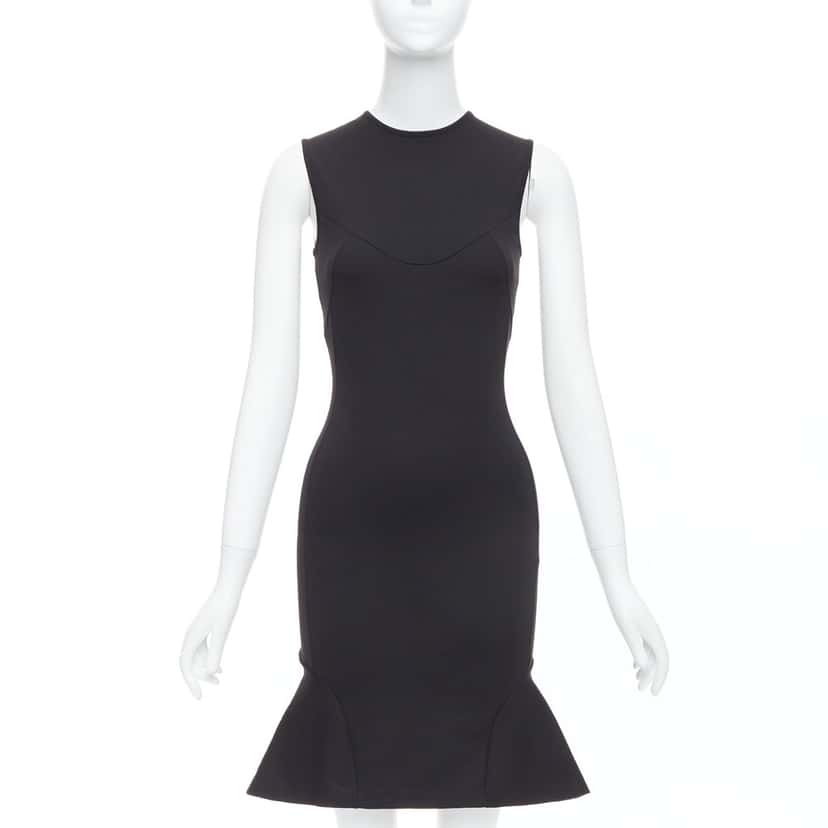 Stella McCartney Kick Flare Dress Black Cotton Never worn, with tag - Front View