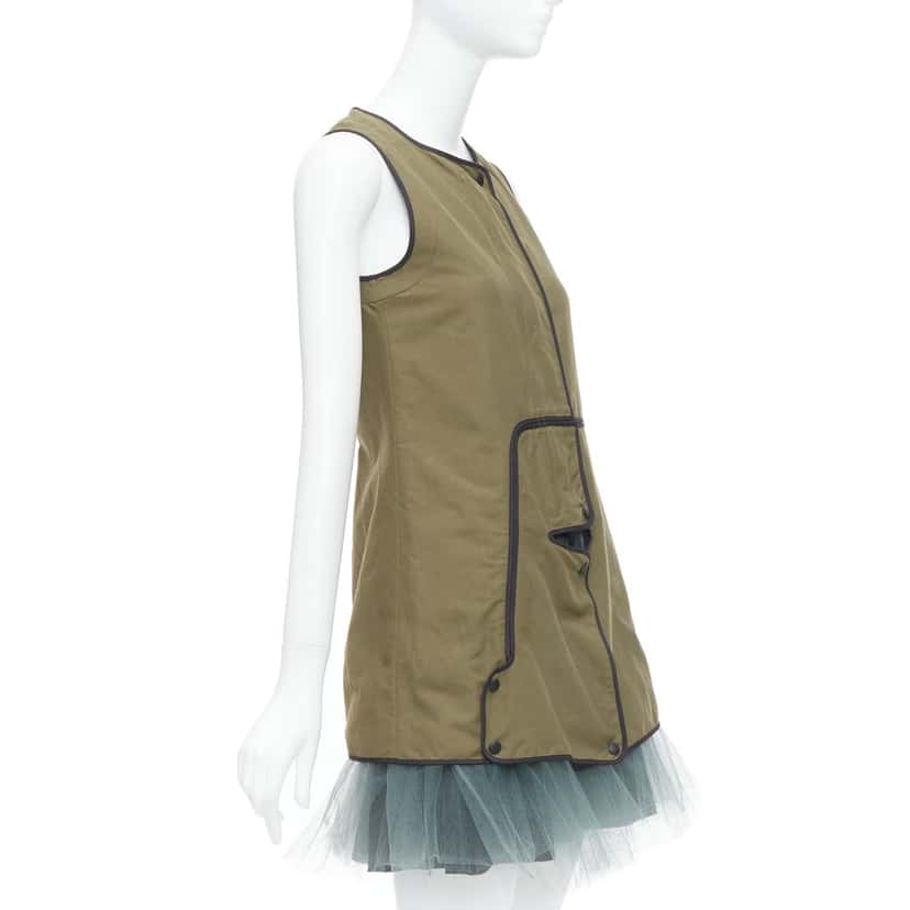 Marni Utility Vest Dress Khaki Polyamide Very good condition - Inside View