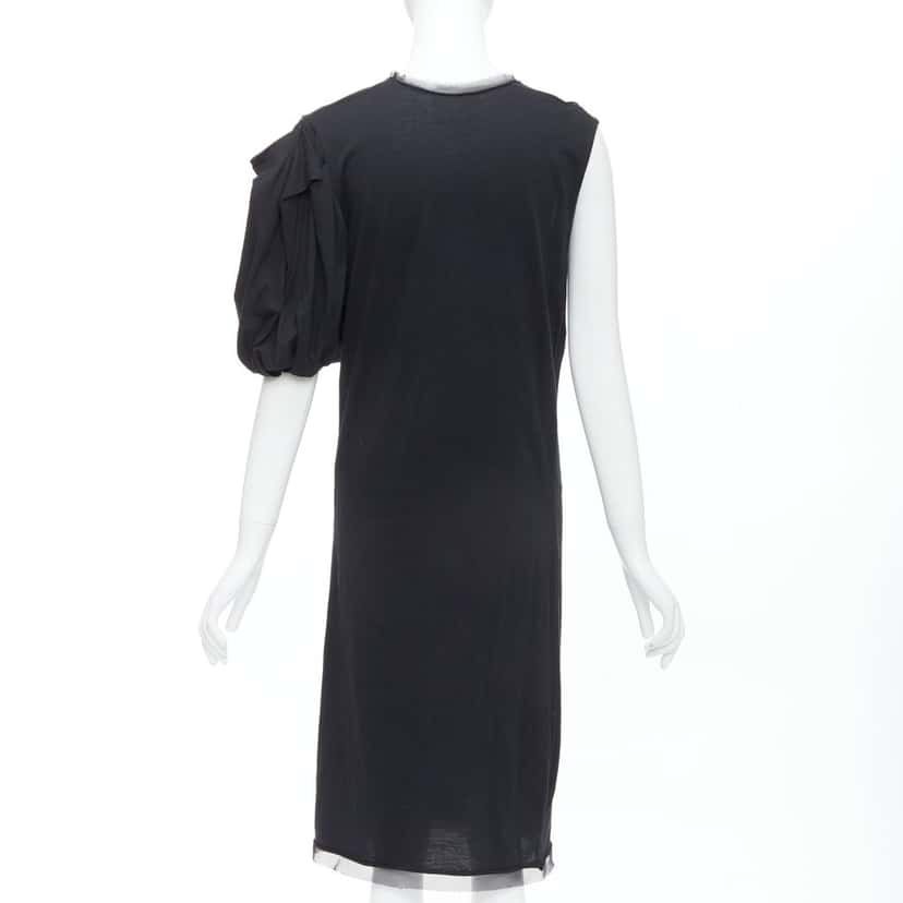 Lanvin Asymmetric Midi Dress Black Cotton Fair condition - Box View