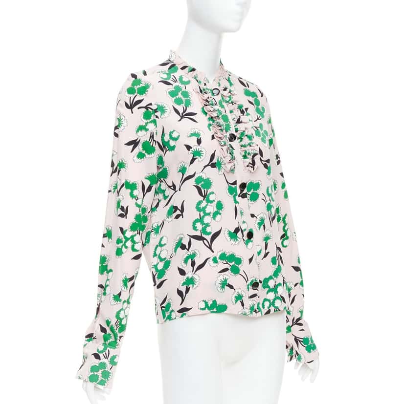 Marni Floral Ruffle Top Pink Silk Never worn - Inside View