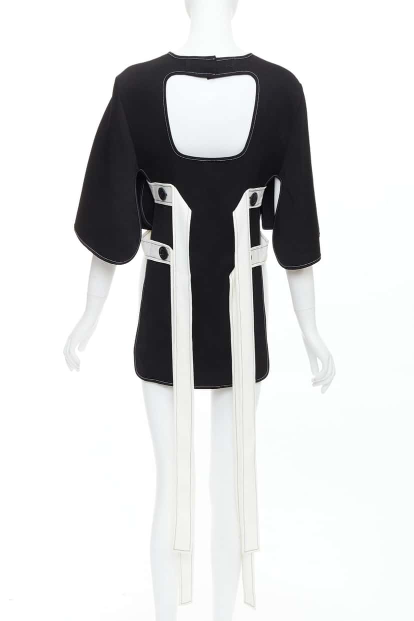 Ellery Bicolor Hi-Low Top Black Polyester Never worn - Front View