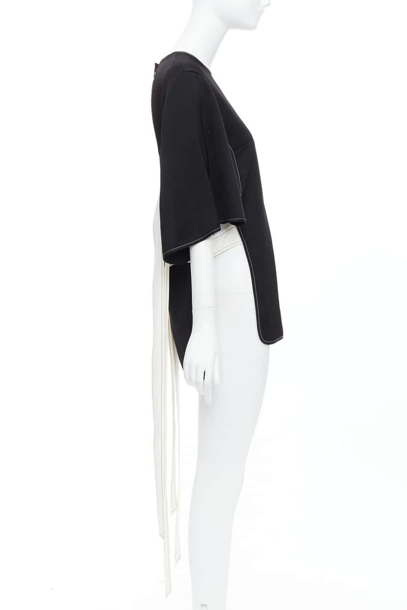 Ellery Bicolor Hi-Low Top Black Polyester Never worn - Model View