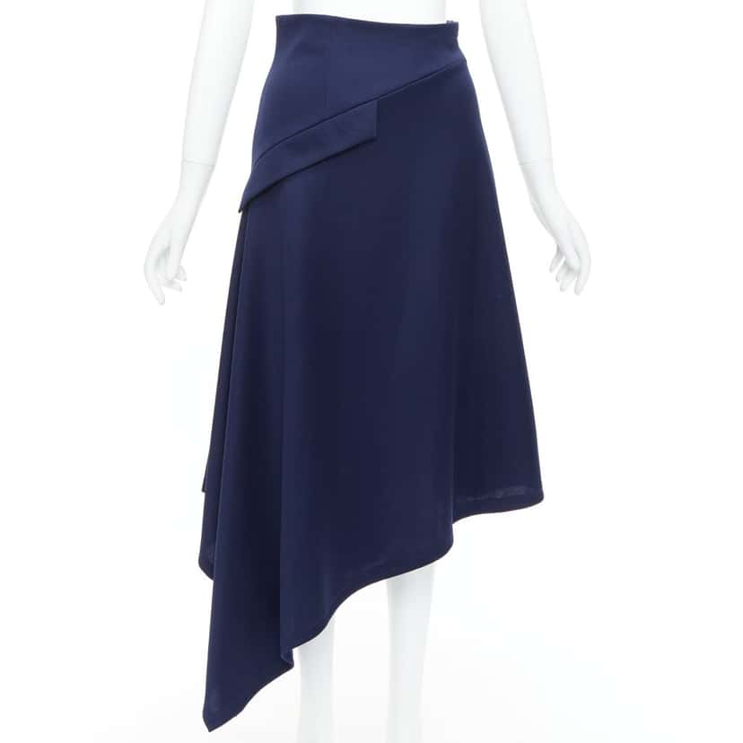 JW Anderson Flap Bias Skirt Navy Polyester Never worn - Front View