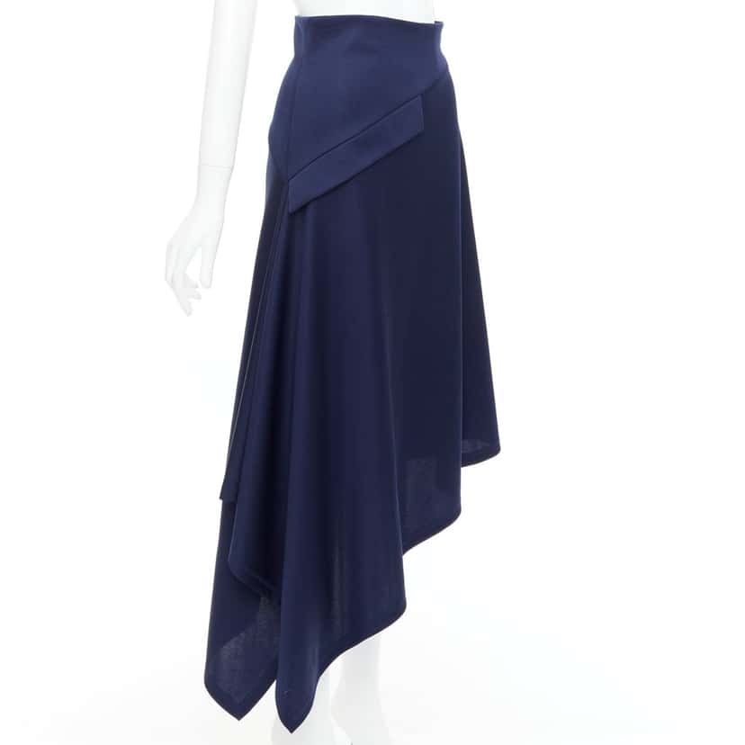 JW Anderson Flap Bias Skirt Navy Polyester Never worn - Inside View