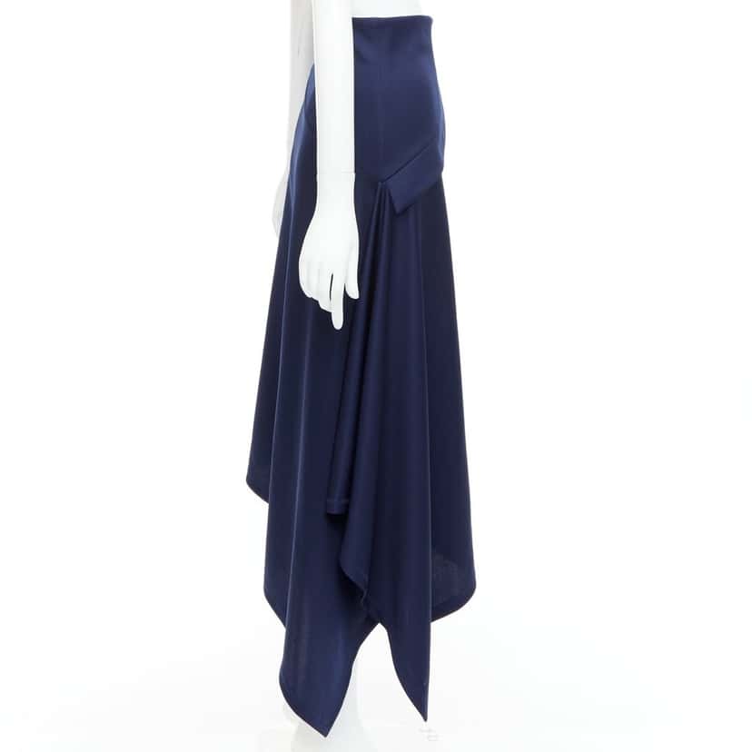 JW Anderson Flap Bias Skirt Navy Polyester Never worn - Model View