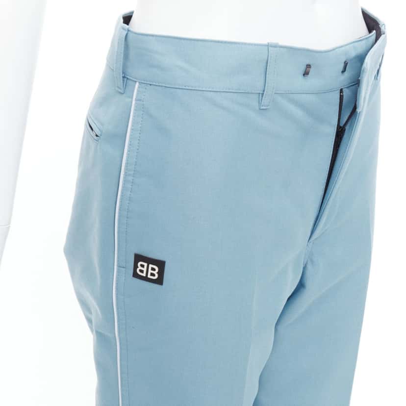 Balenciaga Logo Tapered Pants Blue Polyamide Never worn - Back View