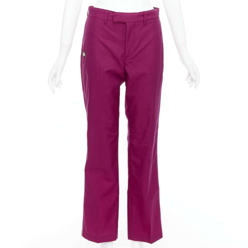 Balenciaga Logo Tapered Pants Purple Polyamide Never worn - Front View