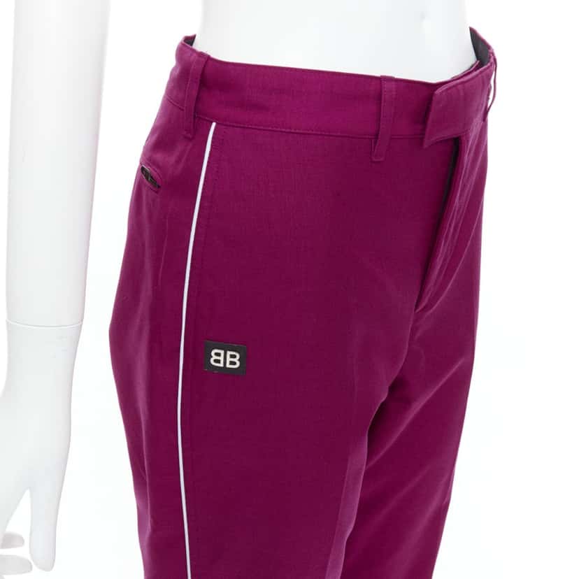 Balenciaga Logo Tapered Pants Purple Polyamide Never worn - Back View