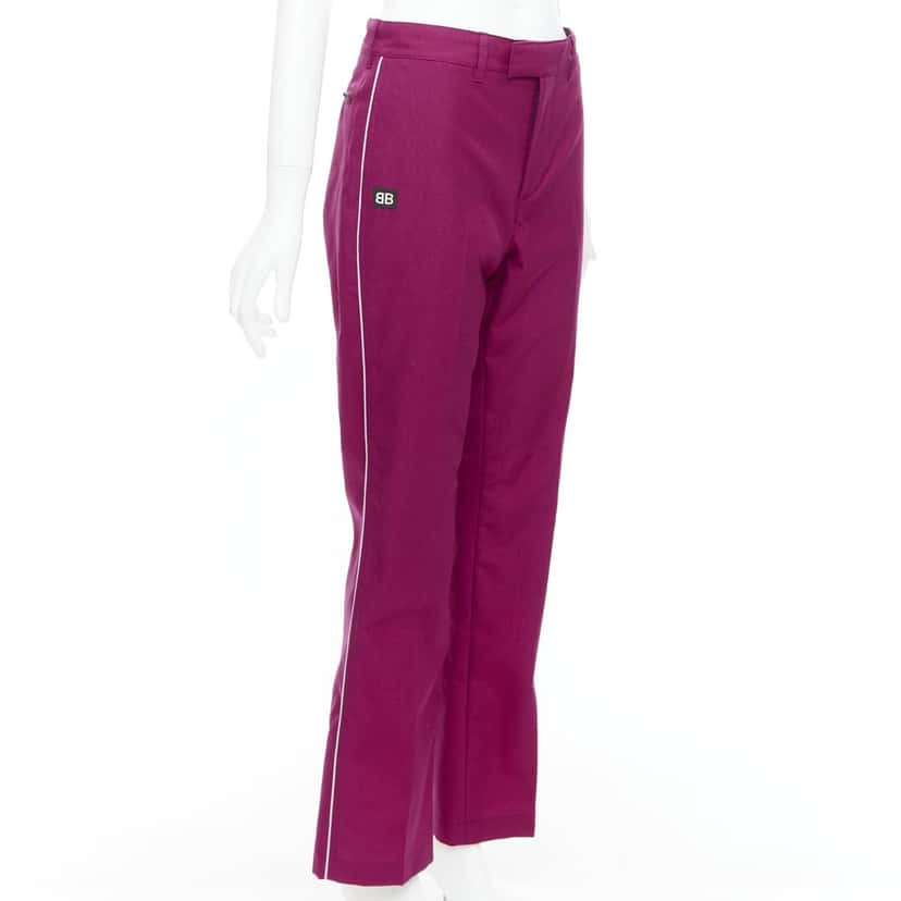 Balenciaga Logo Tapered Pants Purple Polyamide Never worn - Inside View