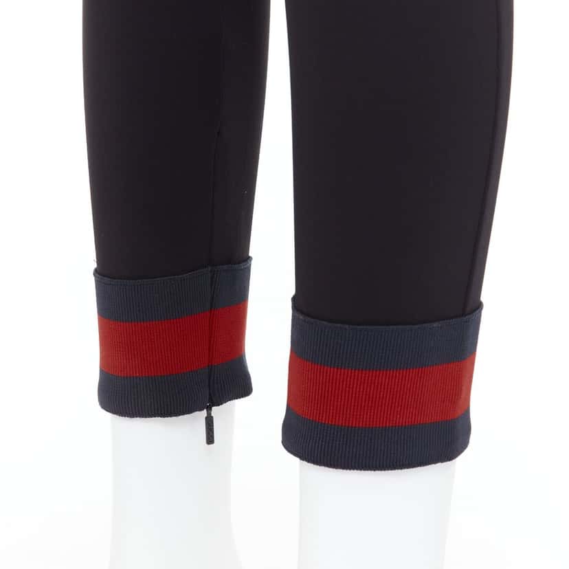 Gucci Web Cuff Pants Black Viscose Very good condition - Back View