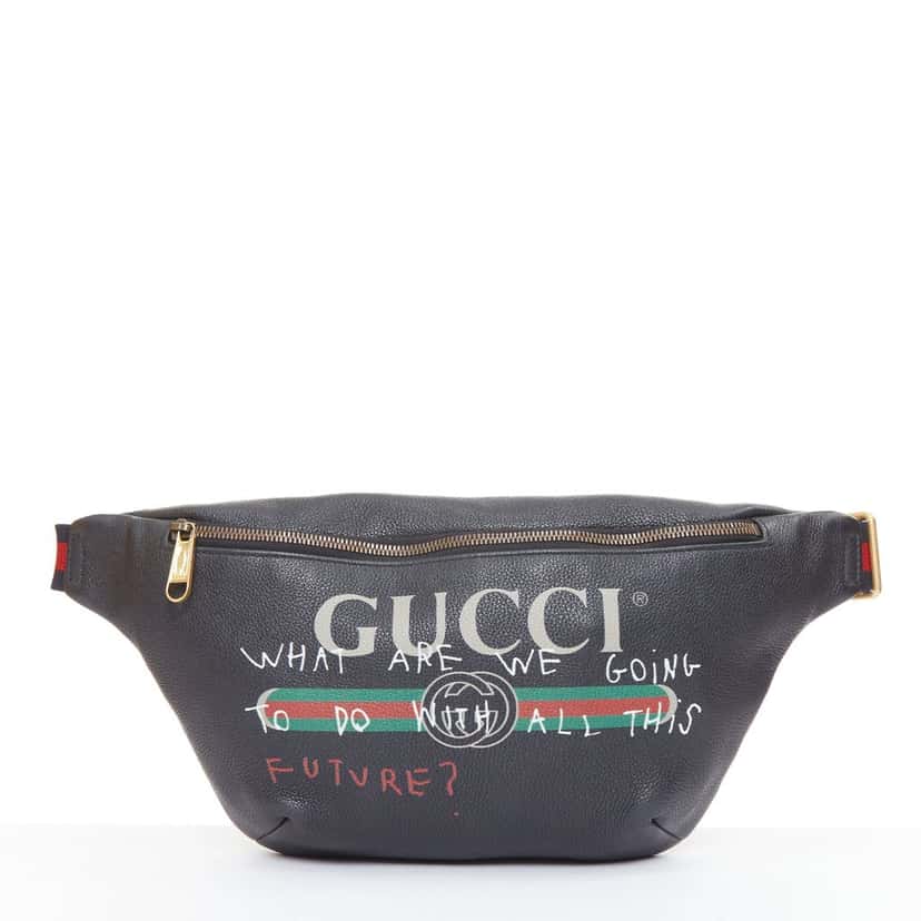 Gucci What Are We Going to Do with All This Future? Belt Bag Black Leather Very good condition - Front View
