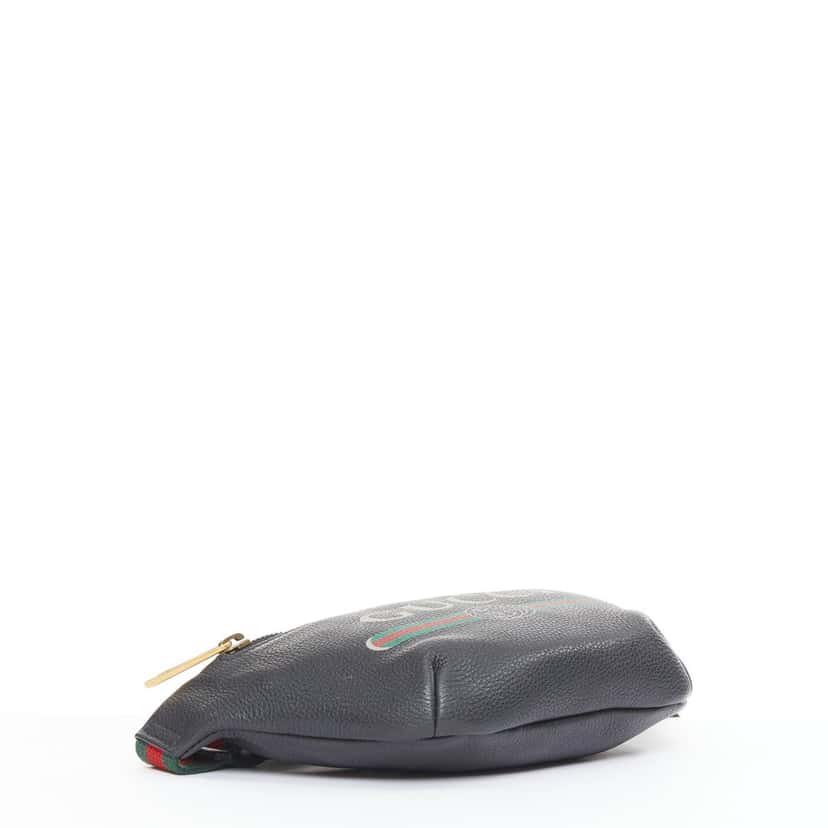 Gucci Gucci Print Leather Logo Small Belt Bag Black Leather Very good condition - Box View