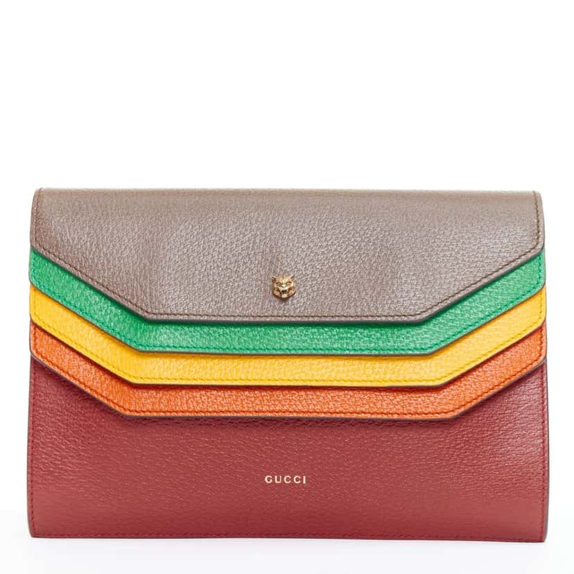 Gucci Totem Clutch MultiColor Leather Good condition - Front View