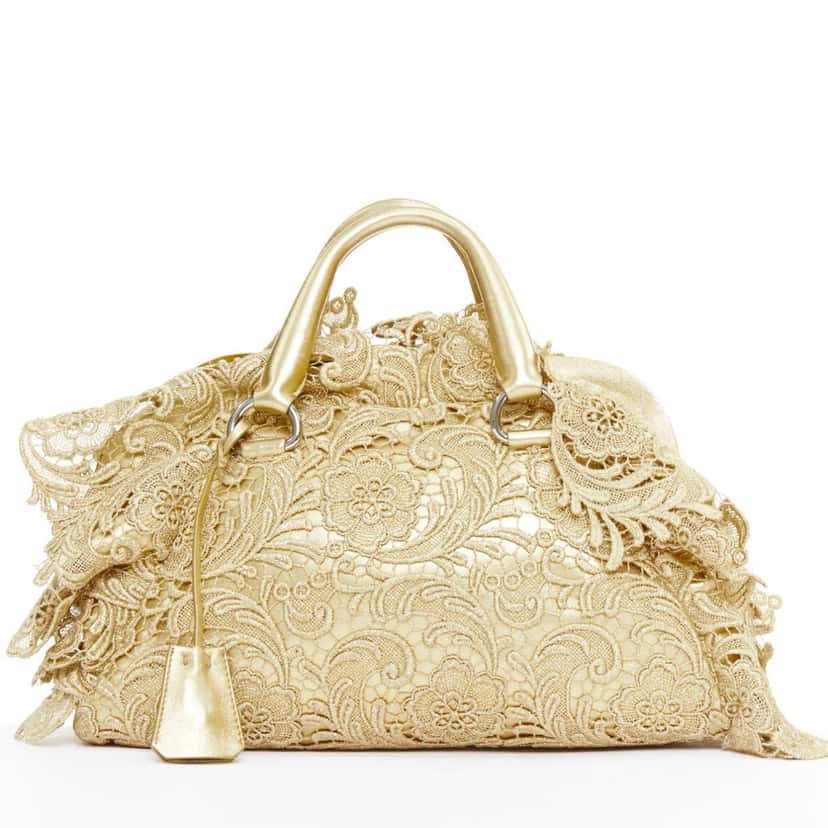 Prada Pizzo Gold Leather Good condition - Inside View