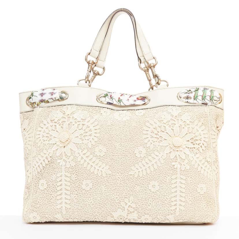 Gucci Positano Scarf Tote Beige Leather Very good condition - Box View