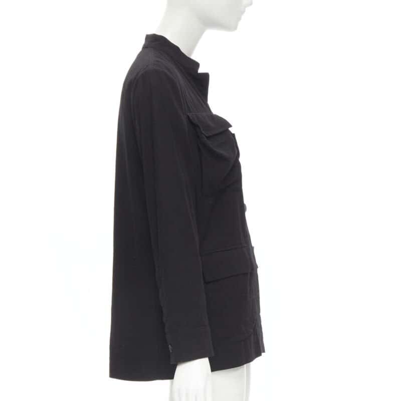 Haider Ackermann Red Mandarin Collar Jacket Black Cotton Never worn - Model View