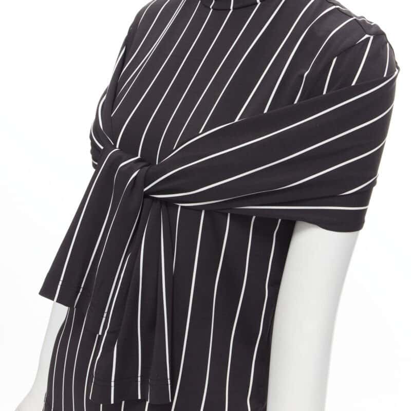 Balenciaga Tie Sleeve Turtleneck Black Viscose Never worn - Back View