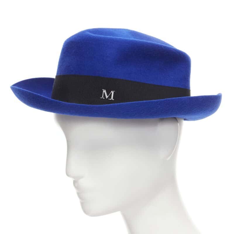 Maison Michel Blue Wool Fedora Blue Wool Never worn, with tag - Back View