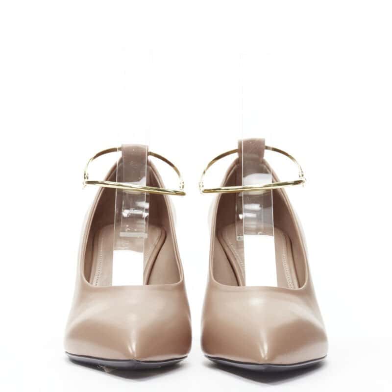 Jil Sander Anklet Point Pumps Beige Leather Never worn - Inside View
