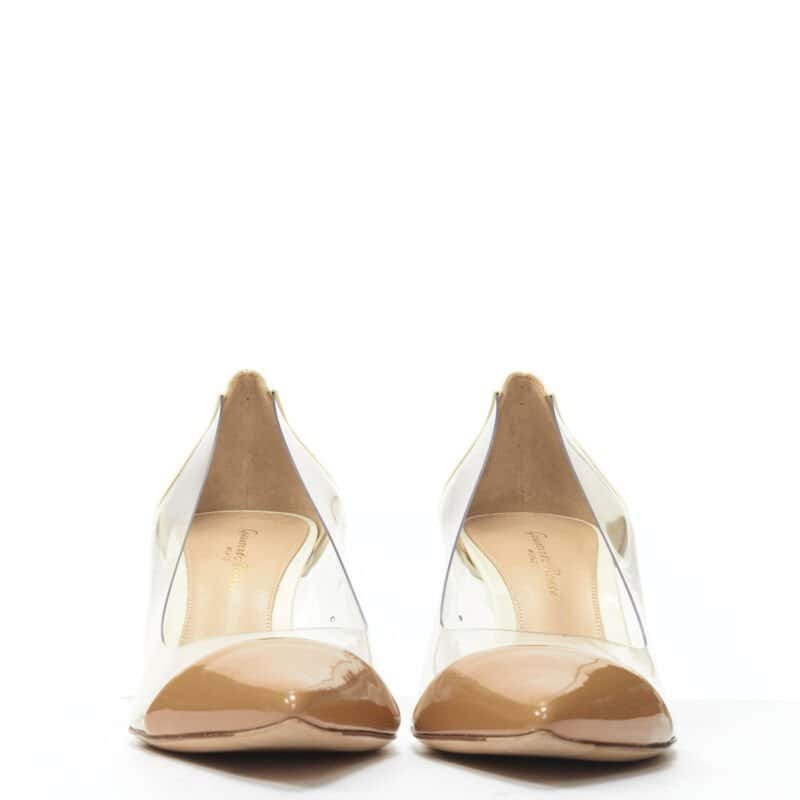 Gianvito Rossi PVC Toe Cap Heels Beige Never worn - Inside View