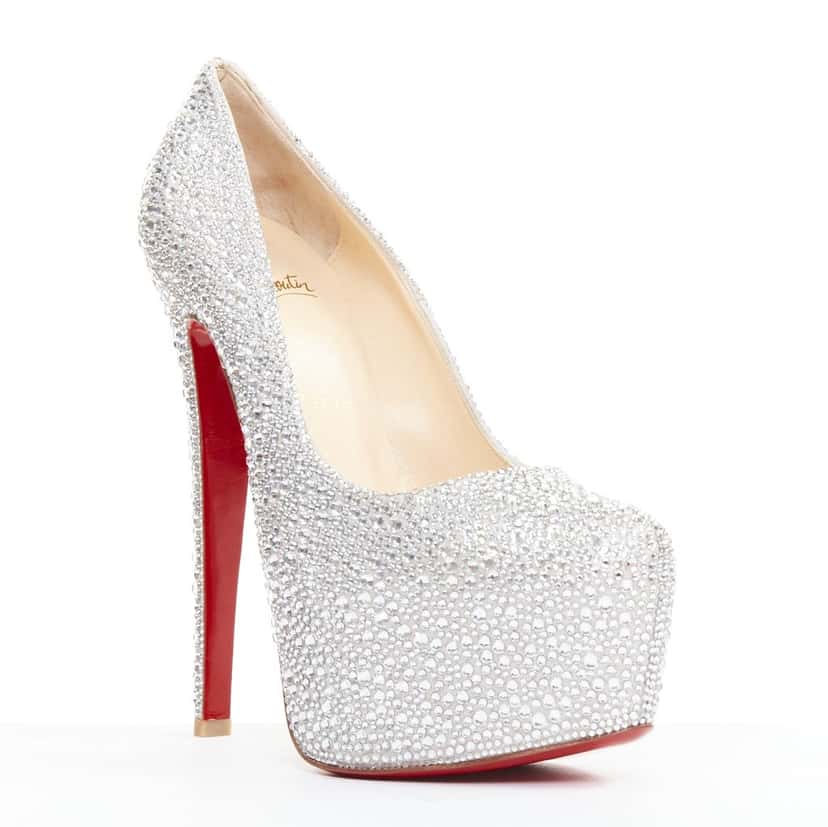 Christian Louboutin Daffodile Strass 160 Silver Very good condition - Back View