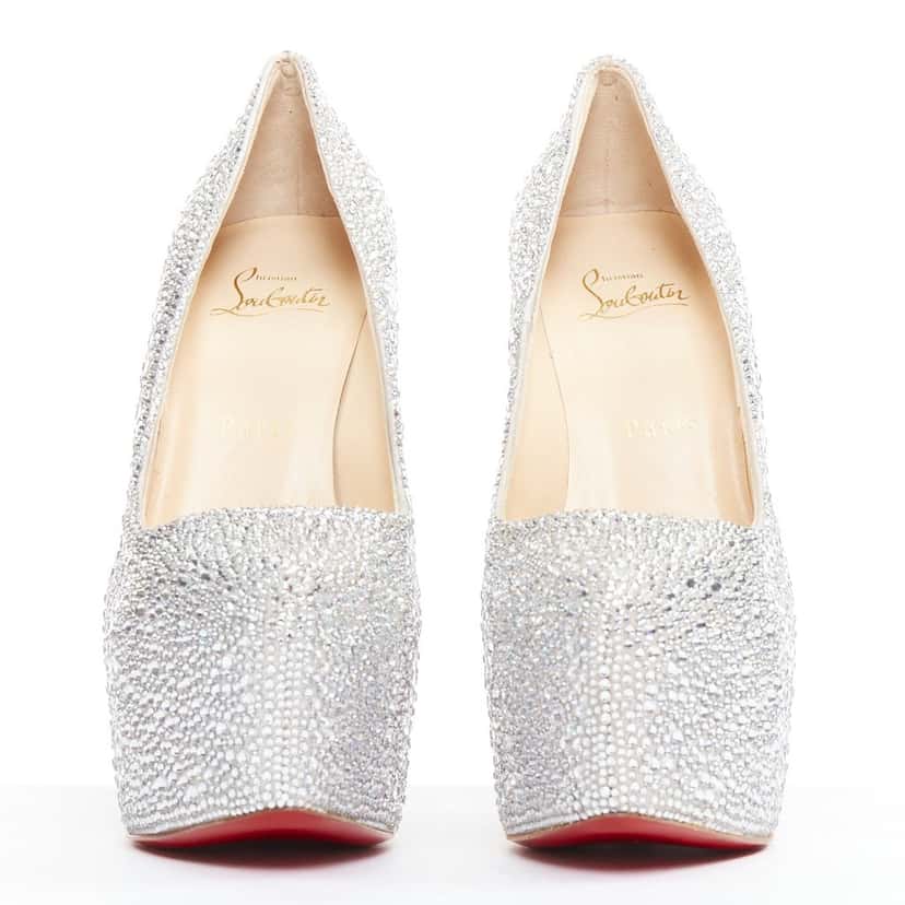 Christian Louboutin Daffodile Strass 160 Silver Very good condition - Inside View