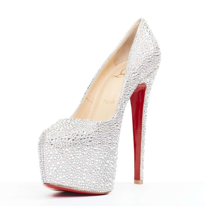 Christian Louboutin Daffodile Strass 160 Silver Very good condition - Model View
