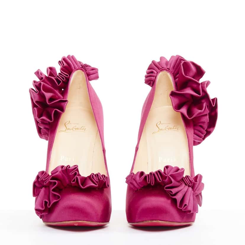 Christian Louboutin Escandria 120 Purple Silk Very good condition - Inside View