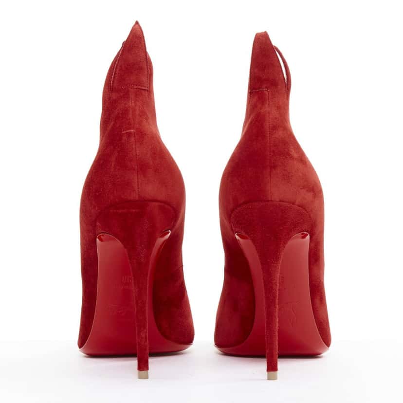 Christian Louboutin Victorina 100 Veau Velours Carmin Red Suede Very good condition - Box View