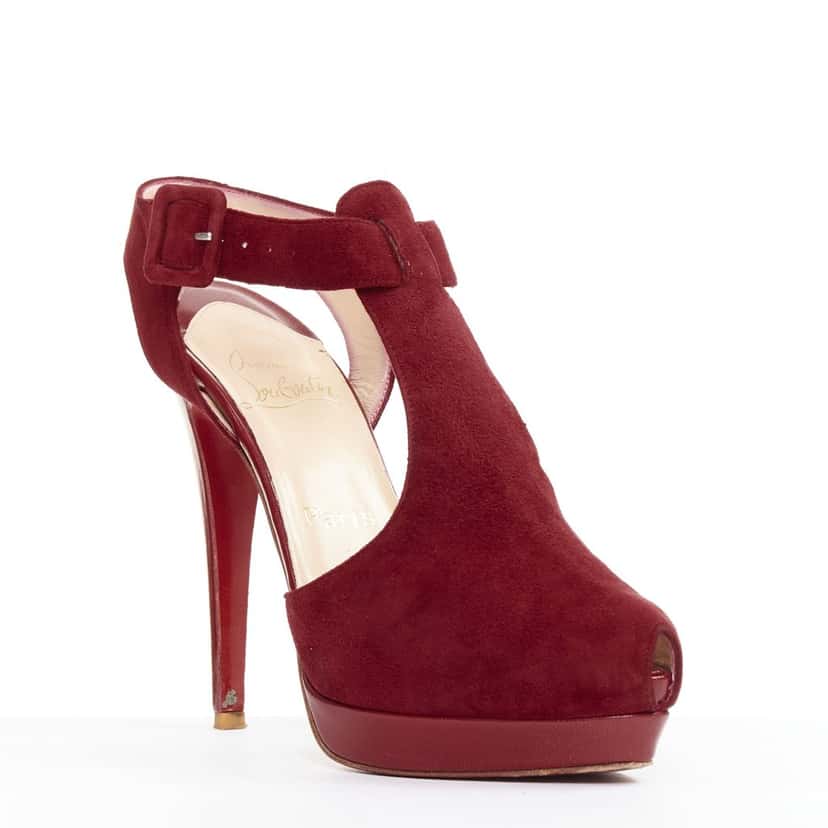 Christian Louboutin Orlan 140 Red Suede Good condition - Front View