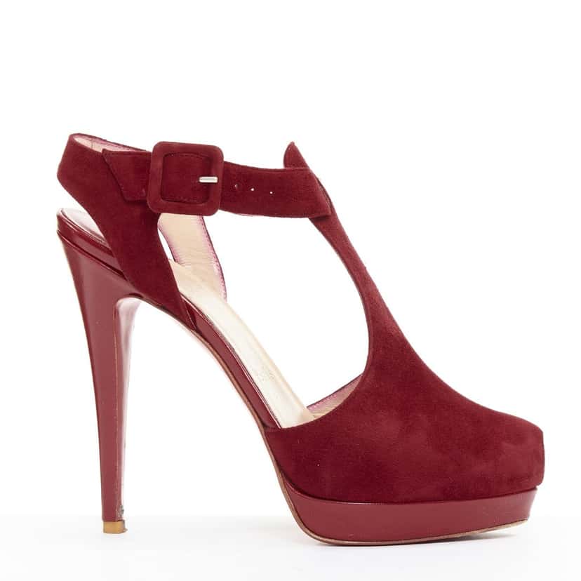 Christian Louboutin Orlan 140 Red Suede Good condition - Back View