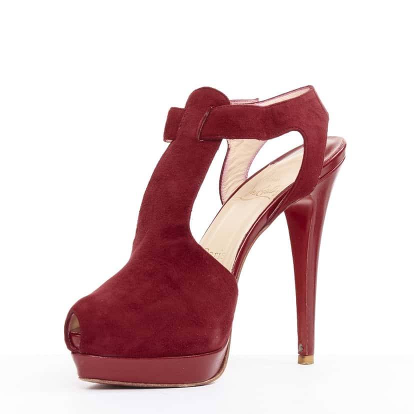 Christian Louboutin Orlan 140 Red Suede Good condition - Model View